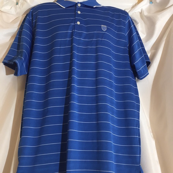 Men's Blue Stripe Faldo Golf t-shirt XXL - Picture 2 of 8